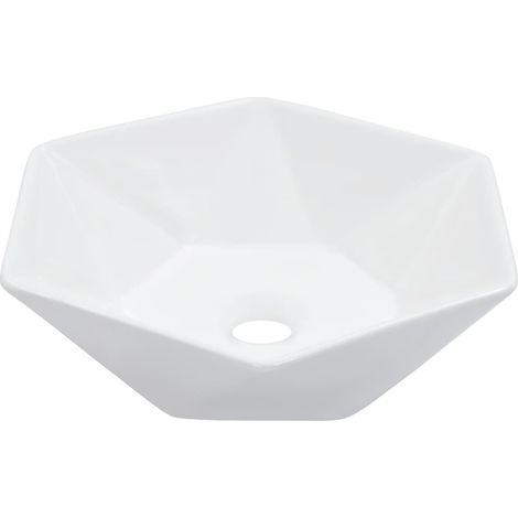 Lavabo da appoggio per l'interno del bagno cabina doccia cabina WC 41 x 36,5 cm ceramica bianca 020002622