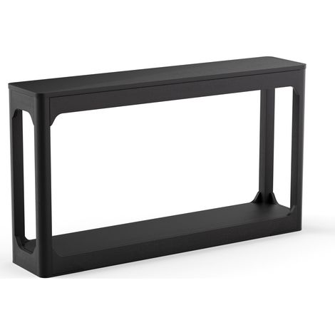 Table console noire 140 cm avec étagère inférieure en MDF (1/5)