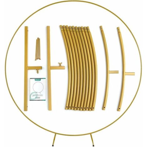 Arco decorativo dorato per matrimoni, diametro 2m, design elegante (1/3)