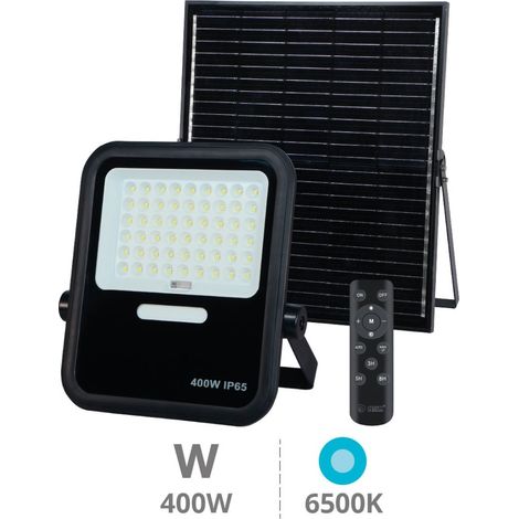 Projecteur solaire LED noir Miloha 400W 6500K IP65