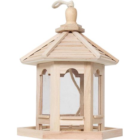 Vogelhaus Für Außenbereich Natürliches Holz Samen Futterhaus