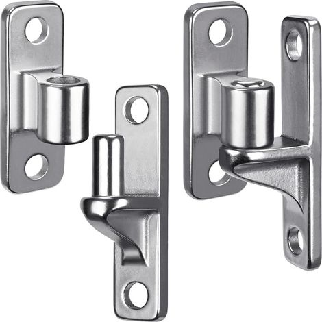 Lot de 2 charnières de portail en acier inoxydable 304, robustes et non soudées, charnières femelles et mâles pour clôtures en bois et portails de ferme, capacité de 272,2 kg (1/5)