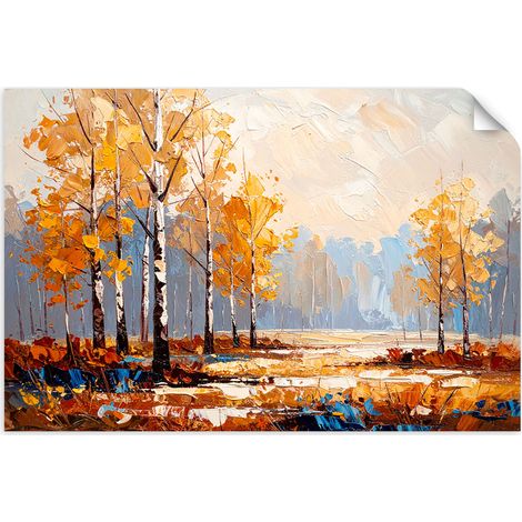 Selbstklebendes Poster – Wandsticker Birkenwald 60x40 cm