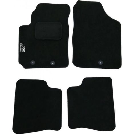LUPEX SHOP - Tappetini auto compatibili per I10 del 2010 3 clip di fissaggio, in moquette nera, anteriori e posteriori (1/3)