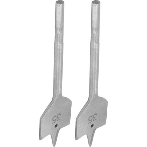 Lot de 2 mèches plates à bois 35mm, forets à palette en acier carbone, outils de menuiserie manuels, perceuse à bois professionnelle (1/5)