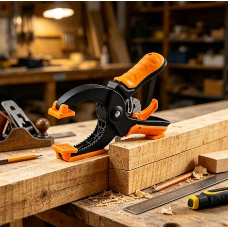 serre joint à crémaillère grand format 8 pouces ouverture 75 mm pour fixation de pièces en bois outil de menuiserie robuste (1/3)