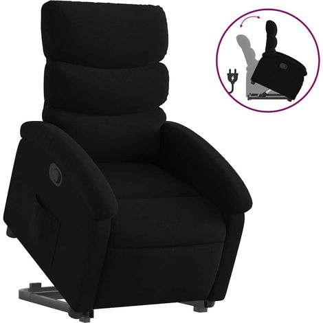 Fauteuil de Salon，Chaise，Fauteuil inclinable noir tissu CFW700396 (1/5)