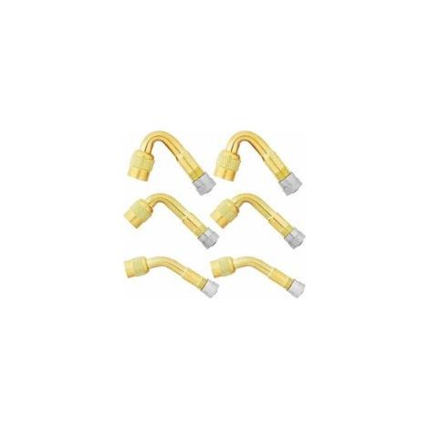 Rallonges de valve pour pneus 6 pièces – Angles 45°, 90°, 135° – Cuivre nickelé pour étanchéité optimale – Gonflage facile dans espaces restreints (1/5)