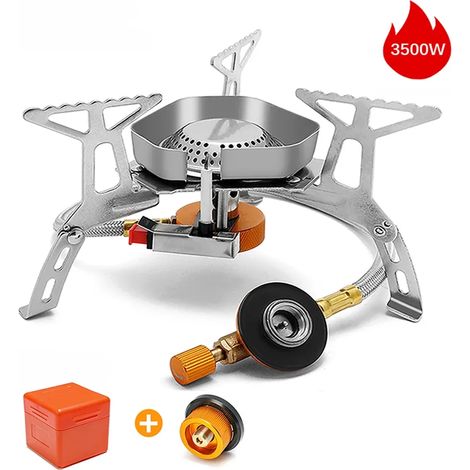 Réchaud à gaz de camping coupe-vent, brûleur touristique d'extérieur, chauffage puissant, réchaud de tourisme, fourneau portable, fournitures et équipement de pique-nique, réchauds de cuisine portable (1/5)