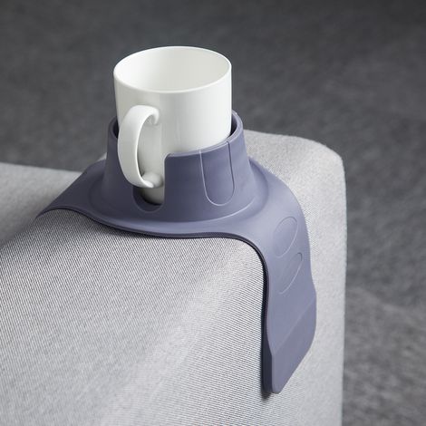 Soporte para vasos de silicona, apto para reposabrazos de sofás, sillones, etc., un soporte multifuncional y creativo para sostener bebidas y café. (1/4)