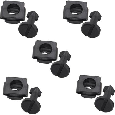 Adatto per 5 bulloni passaruota cofano motore, materiale plastico nero, compatibile con 91501-SS8-A01 e 91601-SS8-A01.