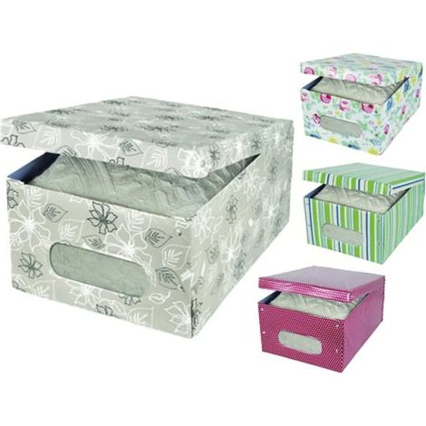 Caja de almacenamiento de PVC con ventana 50 x 38,5 x 24 cm