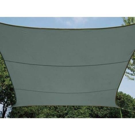 Voile solaire rectangulaire ACKERMAN 4 x 3 m, couleur gris vert, pour ombrage extérieur (1/5)