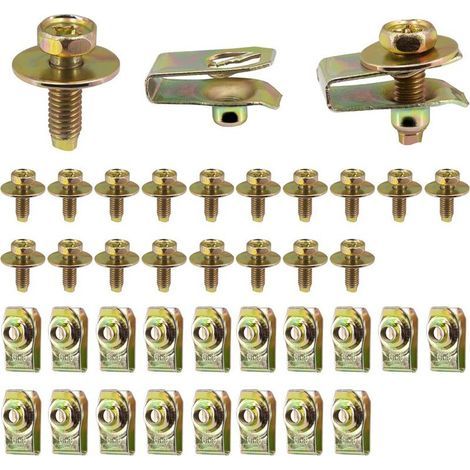 Convient pour 20 boulons de carrosserie, écrous en U, clips, pour une utilisation sous les capots de moteur, les ailes, les pare-chocs, les joints et les fixations. (1/3)