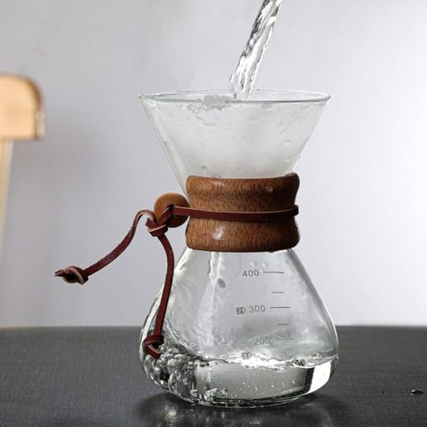 Bardusch - Verseuse café filtrant 400 ml, filtre double couche, bec en forme V, manche bois, brasseur portable intérieur événement (1/4)