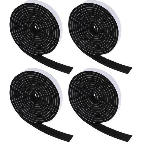 Lot de 4 rouleaux de ruban de feutre autocollant - 3 mm d'épaisseur - Découpable - Patins en feutre anti-grincement - Pour fenêtres et portes, chaises, meubles (1/5)