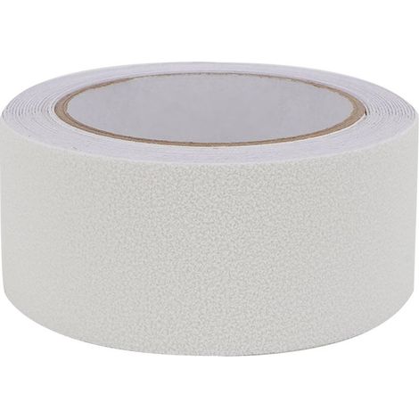 Ruban antidérapant FOGCITY en caoutchouc PEVA/PU pour sols, marches d'escalier, bande de sécurité abrasive antidérapante, 5 m (blanc) (1/5)