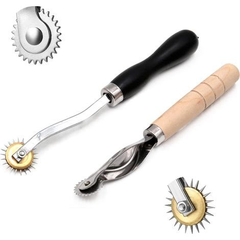 2-piece tracing wheel with wooden handle, tracing wheel for sewing, tracing wheel, marking wheel, leather crafting tools (1/5)
