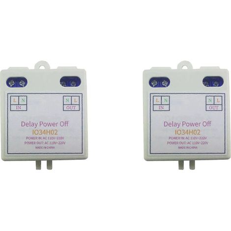 2 relais temporisés AC120V/220V, temporisation à la mise sous tension et à la coupure (1 à 480 min), contrôleur domotique (1/5)