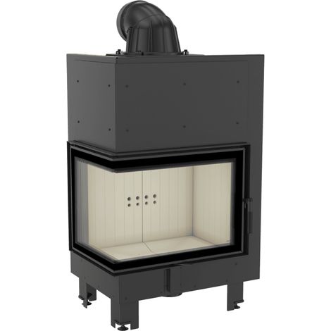 Kamineinsatz aus Stahl KRATKI MBZ links 13 kW Ø 200 gebogenes Glas (1/5)