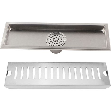 Siphon de sol rectangulaire en acier inoxydable pour douches, adapté aux salles de bains, pour une installation dans les zones humides résidentielles.-AquaForge (1/4)
