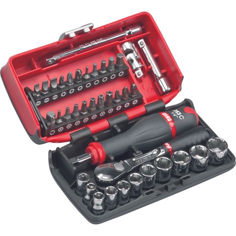 USAG 609 1/4 EB SERIE SET KIT CHIAVI A BUSSOLA CRICCHETTO E INSERTI BITS TORX (1/2)