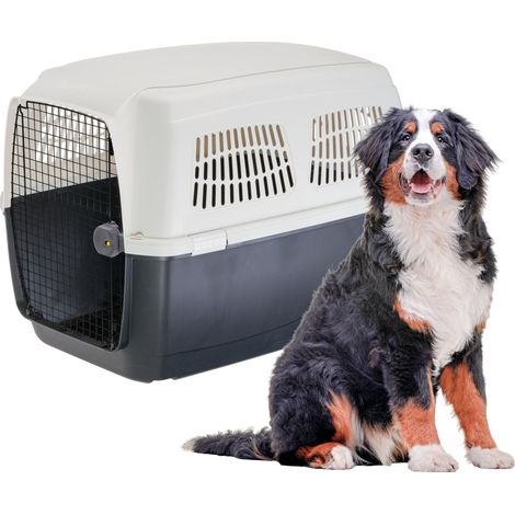 Ferplast Trasportino Cane CLIPPER 7, IATA, Trasportino Cane Taglia Grande max 60 Kg, Trasportino Rigido, Viaggio Animali Auto Aereo Treno, 105 x 75 x h 79 cm, Porta in Acciaio, Chiusura Sicura (1/5)