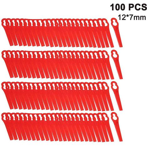 Lot de 100 lames de coupe-herbe en plastique sans fil