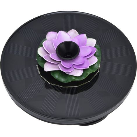 Fontaine solaire Lotus avec pompe à eau, mini fontaine flottante à énergie solaire pour bains d'oiseaux, bassins de jardin, piscines extérieures. (1/5)