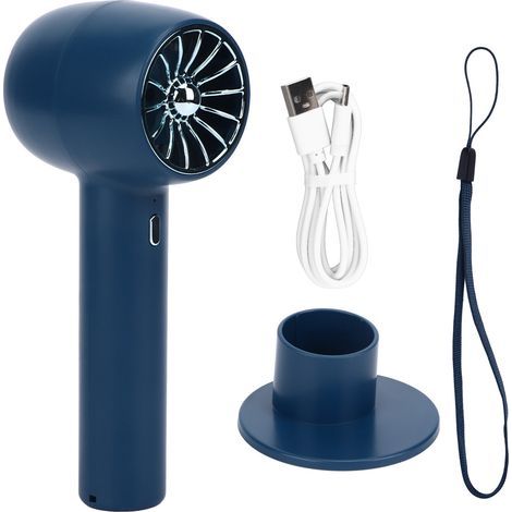 Ventilateur de Poche Rechargeable USB, 3 Vitesses Réglables, Puissant et Silencieux, Portable Bleu (1/5)