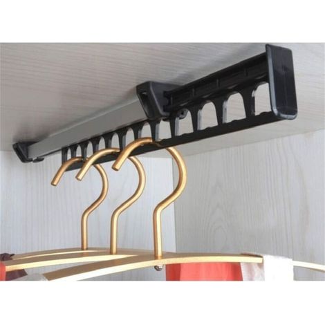 Porte-vêtements Armoire Garde-Robe Extractible Coulissant pour Cintre Support Portemanteau for pour 12 Cintres Longueur 315 mm Lot de 1 (1/5)