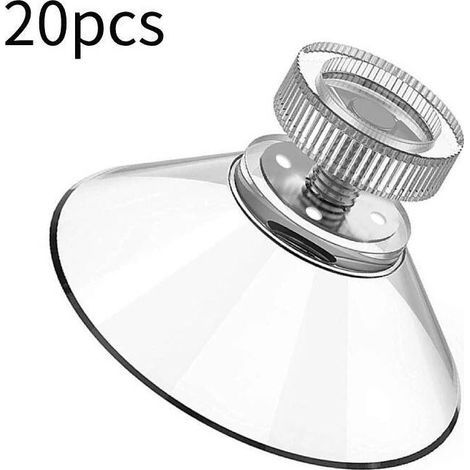 Lot de 20 Ventouses avec Filetage et Écrous Moleté M4, Ventouse Filetée Transparente Ø 40 mm, Ventouse Vitre sans Percer pour Voiture, Décoration, Suspension (1/5)