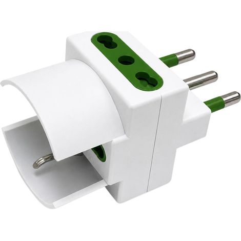 EcoPrice Adattatore Triplo 1 Schuko Open +2 10/16A Spina 16A