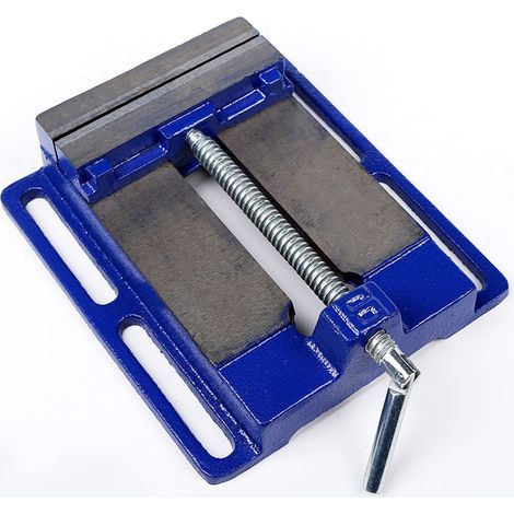 Étau de perceuse à colonne en acier à large ouverture, outil de serrage ferme pour établi de menuiserie, 10 cm (4 pouces), bleu