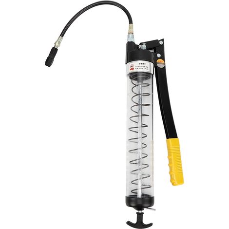 Pistolet à graisse 6000 PSI avec tube transparent visible - Accessoire d'outillage portable pour voiture (1/5)