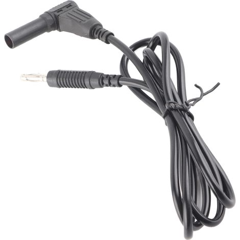 Jeu de cordons de test à fiches bananes avec fonction de protection pour multimètres électriques, référence J.70012, 4 mm, noirs (1/5)