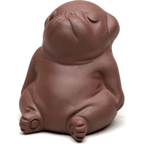 Chien En Argile Zisha - Sculpture Décorative Pour Table À Thé - Accessoire Méditatif En Céramique - 7,5 x 7 x 6,3 cm - 1 Pièce (1/4)