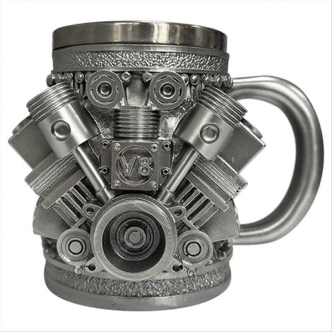 Engines inox mug, voiture engine design mug à café pour voiture enthusiasts et fan v8 (1/5)