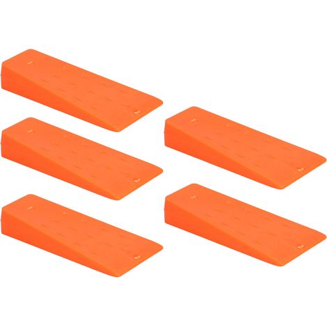 5 orangefarbene ABS-Fällkeile, robust und korrosionsbeständig, für Kettensägen, spitze Baumkeile, 5er-Set (1/5)