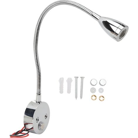 Ortviai Lampe de lecture LED pour camping-car et bateau – PY-RV237 – réglage tactile de luminosité, 3 niveaux, finition chromée (1/5)