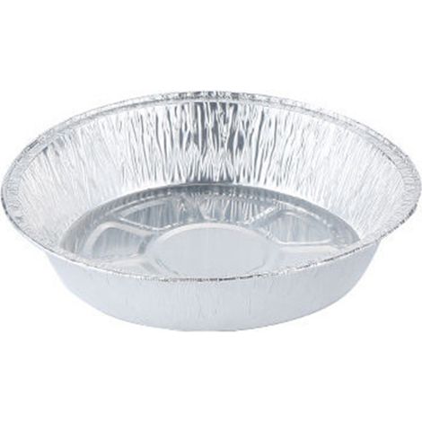 Assiettes rondes en aluminium jetables recyclables 50 pièces 7 pouces profonds à bords droits pour cuisson