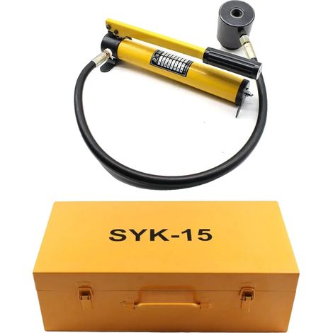 Outil de Perçage Hydraulique, Capacité de 15 Tonnes, 10 Matrices Incluses, Jaune (1/2)