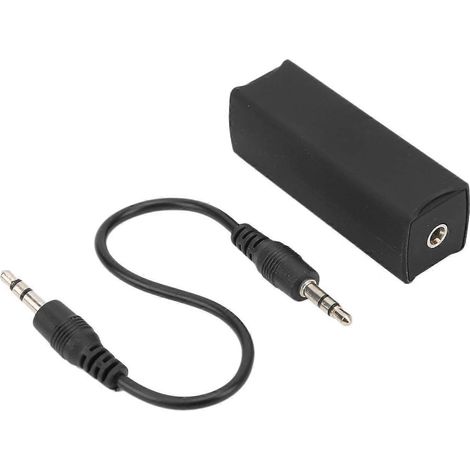 3,5-mm-/0,14-Zoll-Ground-Loop-Filter, schwarz, 20 Hz–20 kHz, für Auto- und Heimstereoanlagen