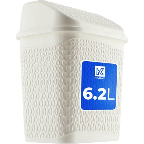Badezimmer-Müllbehälter, 6,2 l Fassungsvermögen, langlebiger Kunststoff, 23x18x29,5 cm Abmessungen, geruchsdichter Deckel, vielseitige Verwendung (1/5)