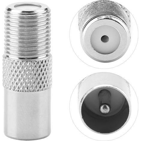 Lot de 5 connecteurs coaxiaux RF de type F femelle vers type PAL mâle 9,5 mm pour antenne satellite TV, broches en cuivre (1/5)