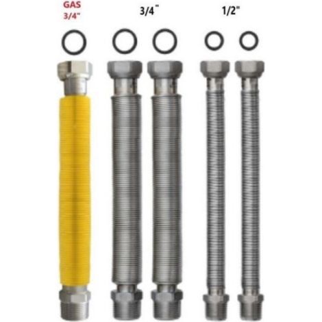 Kit in blister flessibili inox allacciamento caldaia e scaldino 220-420 mm