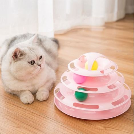 Jeu de labyrinthe avec balles, jouet pour animaux de compagnie, plastique antidérapant rose (1/4)