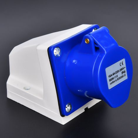 Lot de 10 connecteurs de prise industrielle 16 A 220-250 V, 3 broches, étanches IP44, BEM-113 (1/5)