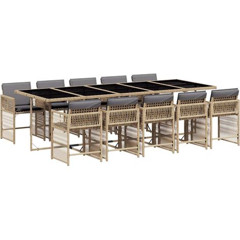 Garden Dining Set Mix Beige vidaXL