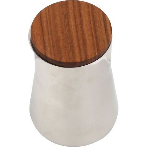 Tamis à café réutilisable en acier inoxydable, passoire à poudre de café, filtre à farine de cacao avec couvercle en noyer pour pâtisserie, cuisine et restaurant (1/5)